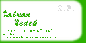 kalman medek business card